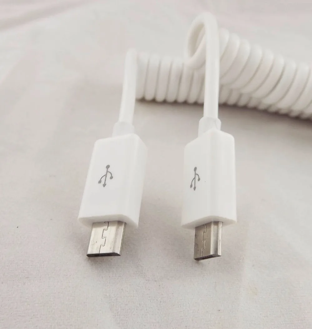 10 шт. Micro USB B 5 Pin к спиральный Адаптерный кабель Белый 3 фута|usb micro spiral|micro usb spiralusb