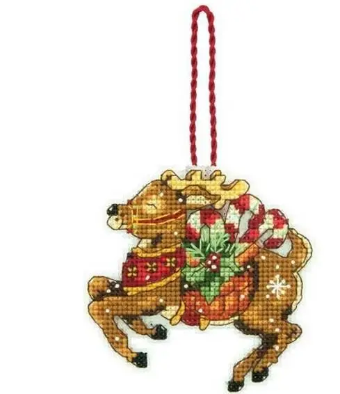 

14/16/18/28 Top Quality Lovely Counted Cross Stitch Kit Christmas Deer Ornament Christmas Tree Ornaments Gift Dim 08916