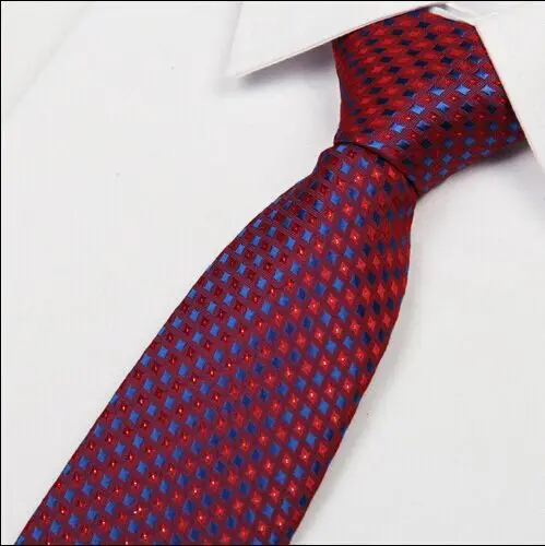 

% silk tie men 2014 archery bow sets red & royal blue polka dot tie gravatas jacquard tie 8 cm