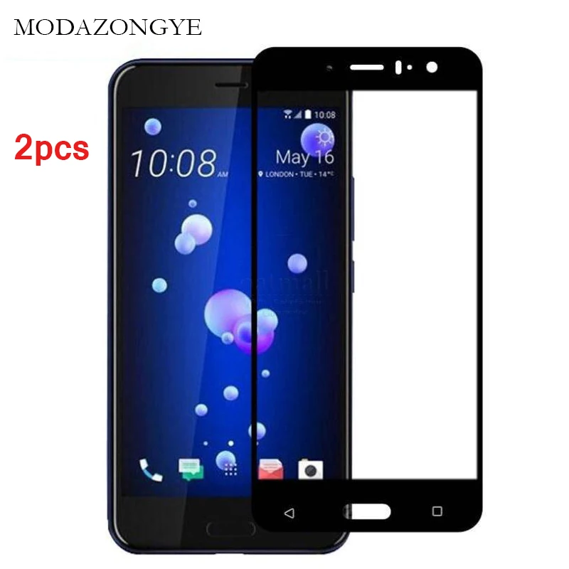 2pcs For Tempered Glass HTC U11 Screen Protector HTC U11 Screen Protector Glass Full Cover Protective Flim 2 (2)