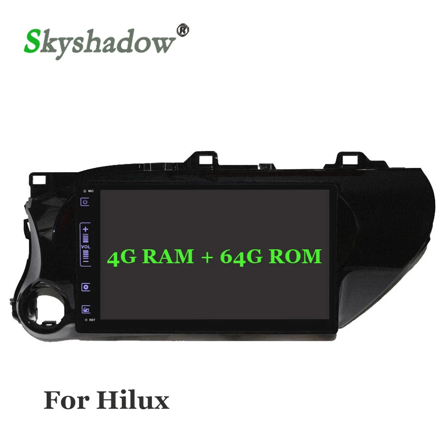 Best Car DVD Player DSP IPS 10.1" Android 9.0 4G + 64GB 8Core Wifi RDS RADIO GPS map Bluetooth 4.2 For Toyota Hilux 2016 2017 2018 3