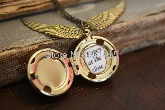 

12pcs/lot HP Snitch Locket Ball Locket Necklace Locket i open at close Steampunk Locket