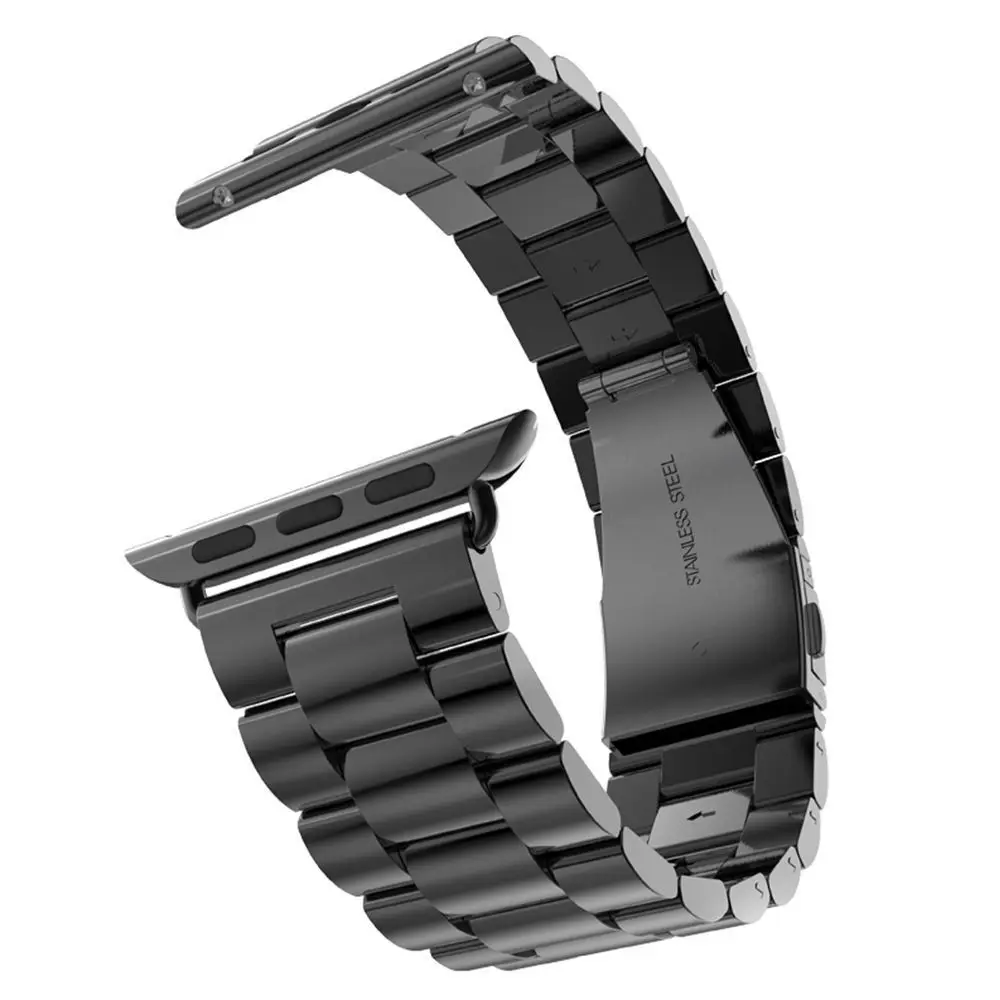 Для Apple Watch Band 42 44 мм 38 40 браслет из нержавеющей стали ремешок с пряжкой адаптер для