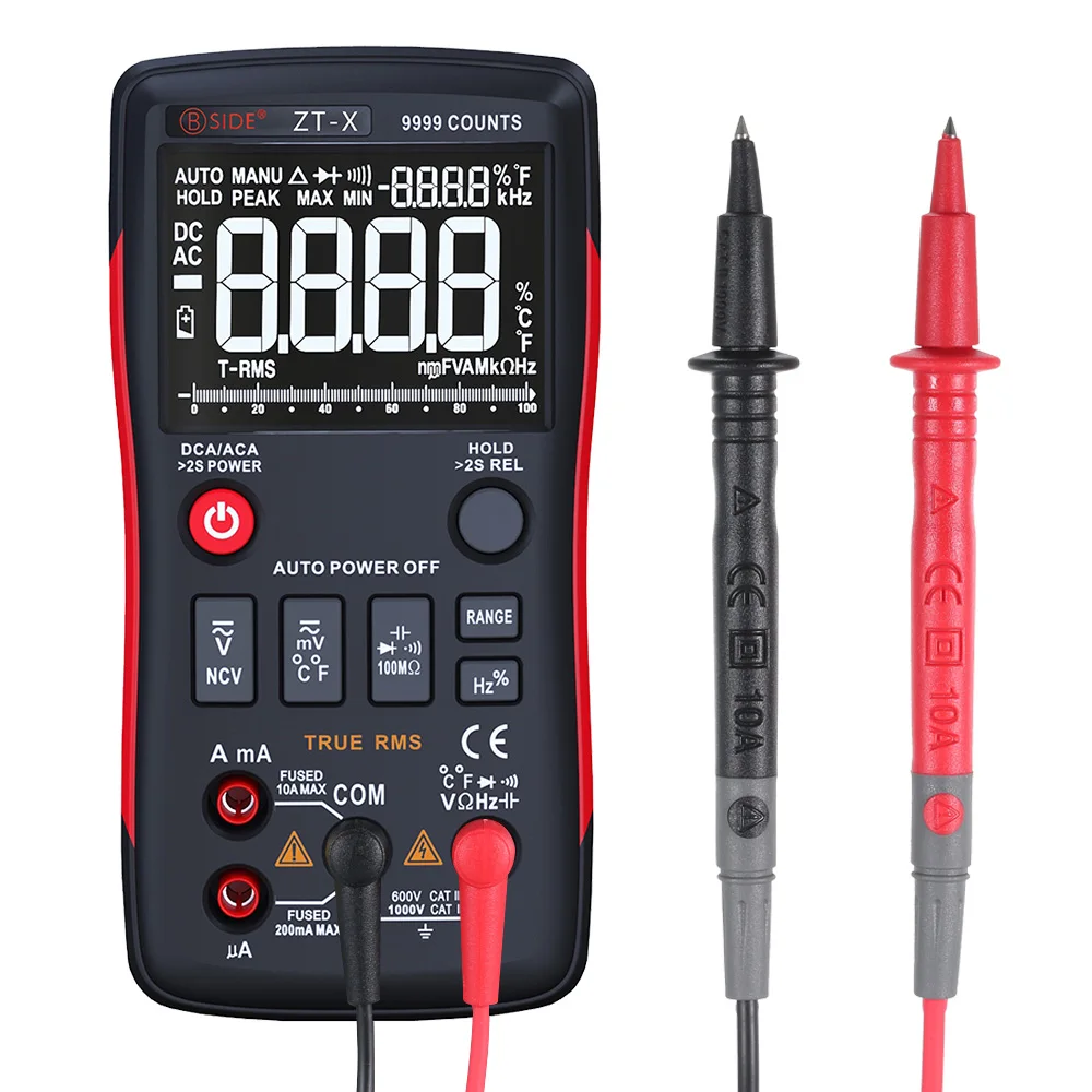 

BSIDE Digital Multimeter True-RMS Multi Voltmeter Ammeter 9999 Counts Temperature Tester Voltage Current Ohm Meter Multimetro