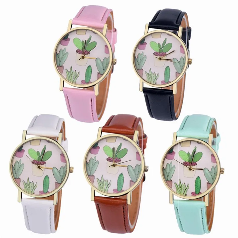 Womens Quartz font b Watches b font 1 PC Fashion PU Leather Analog Vogue Wrist font