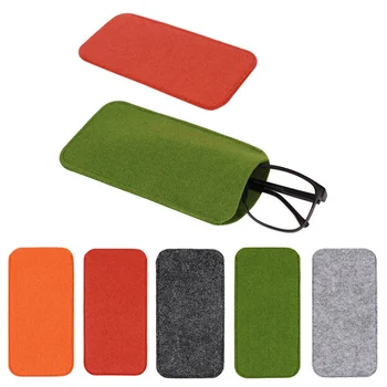 

Solid Color Easy To Carry Useful Soft Eyewear Cases & Bags Felt Sunglasses Square Makeup Bag Eyewear Accessories