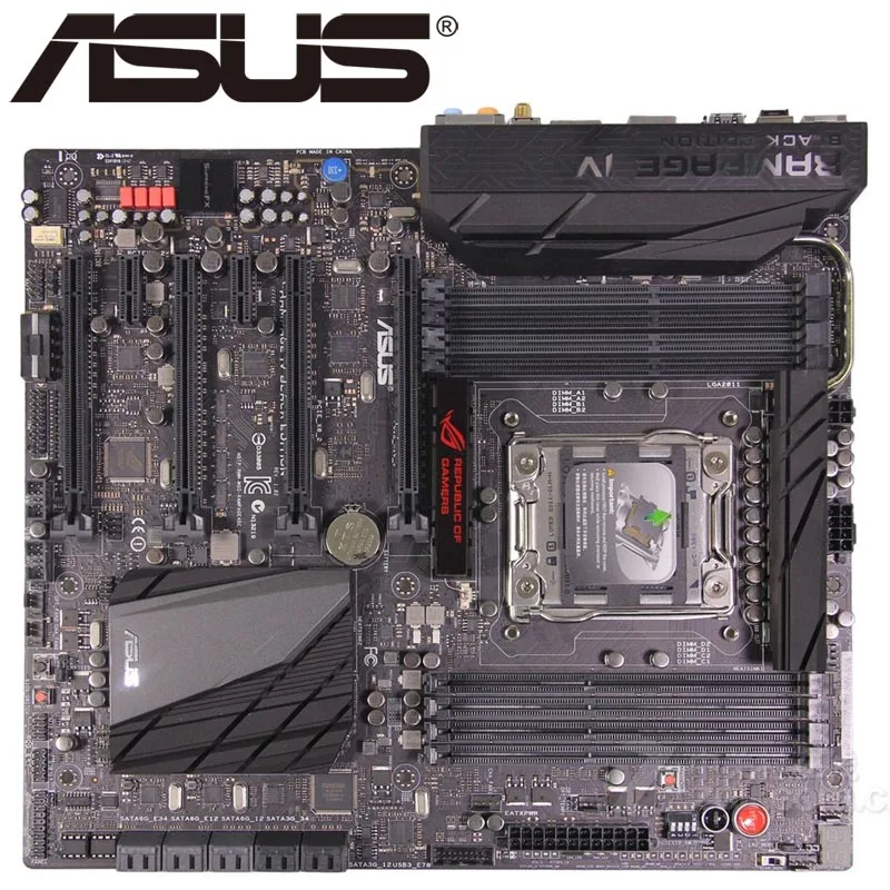 Материнская плата Asus Rampage IV Black Edition для настольного компьютера X79 Socket LGA 2011 Core i7 DDR3 64G ATX UEFI биос оригинальная б/у материнская плата