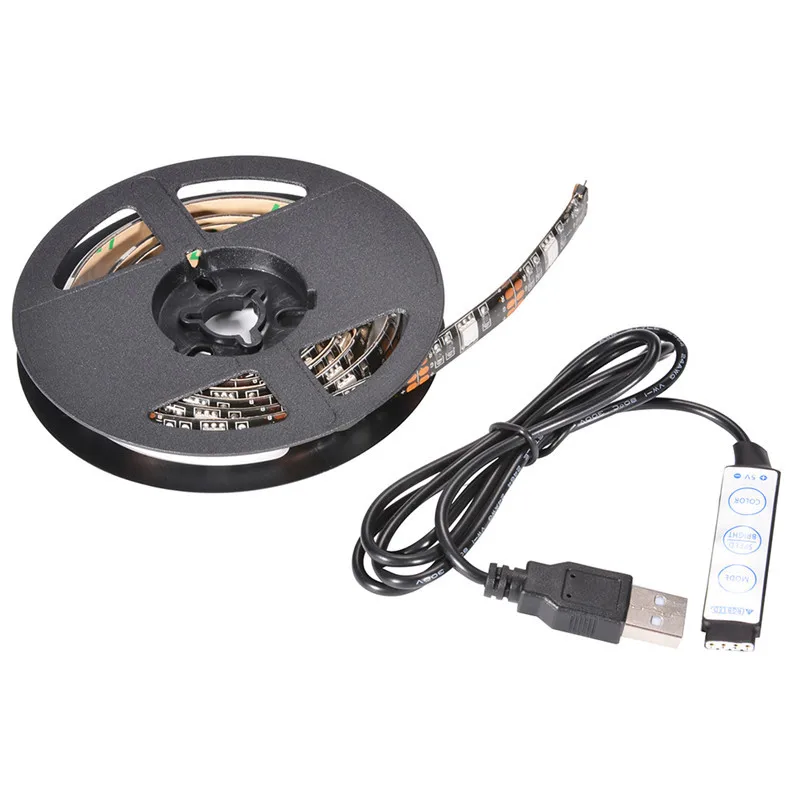 AKDSteel USB Светодиодные ленты Light 5050 30 светодиодный s 5 В Водонепроницаемый RGB светодиодный свет Газа 1 м с мини-контроллер дома Театр ТВ
