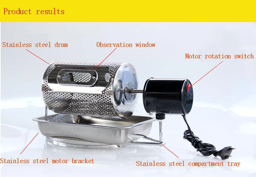 Электрический нержавеющая сталь стекло окна кофе жаровня машина инструмент и барбекю для домашнего использования