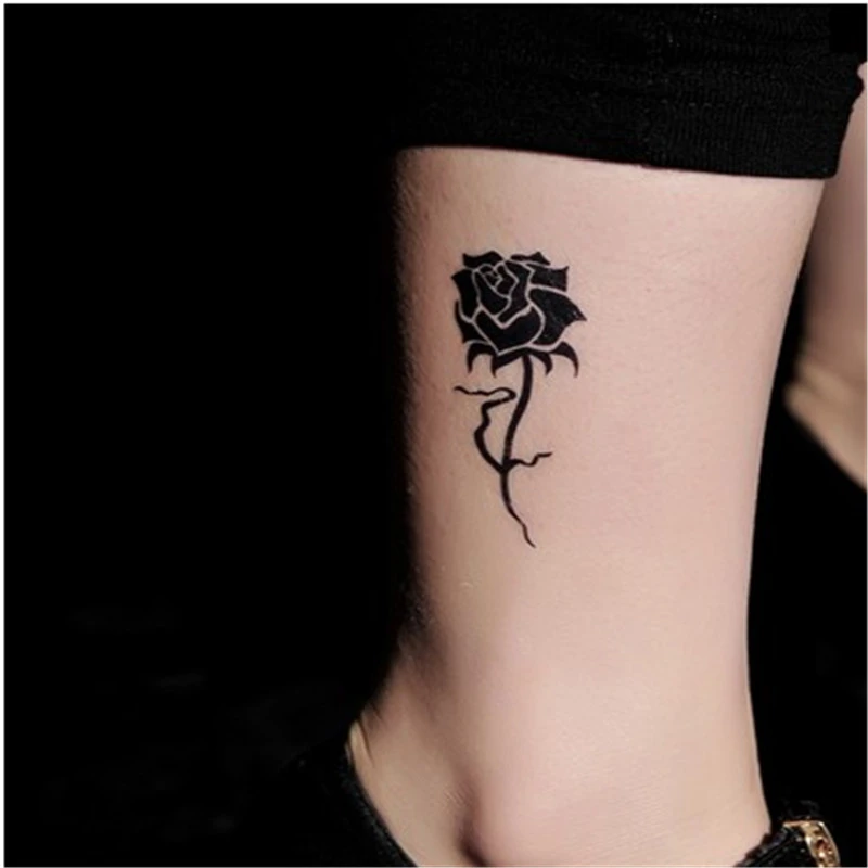 Waterproof Black Rose Tattoo Body Art Temporary Tattoos Sticker Removable  New Arrival Fashion Women Ladies Girlswomen rain boots size 12women  shacklessticker clock  AliExpress