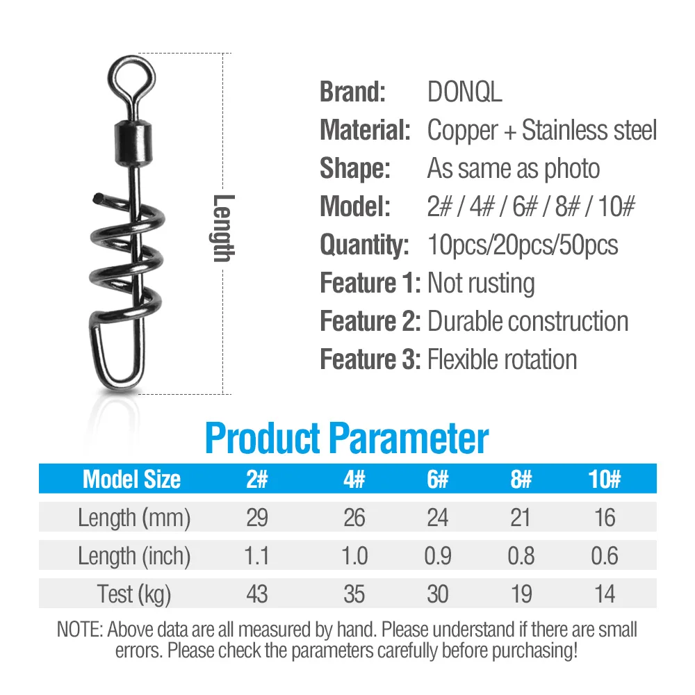 DONQL 10/20/50pcs Fishing Connector Rolling Swivels with Snap 2#-10# For Fishhook Lure Tackle Carp Fishing Accessories DONQL 10/20/50pcs Fishing Connector Rolling Swivels with Snap 2#-10# For Fishhook Lure Tackle Carp Fishing Accessories