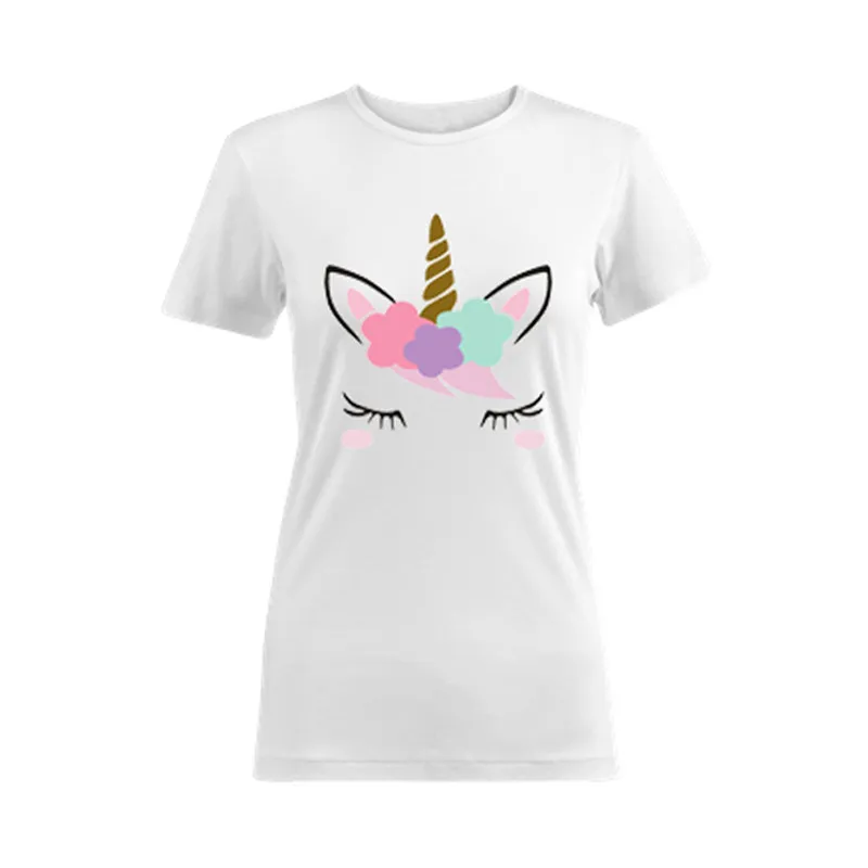 

LUSLOS Adult Pink Unicorn Shirt Gift for Her Birthday Tee Tops Floral Unicorn Casual Comfortable Short Sleeve