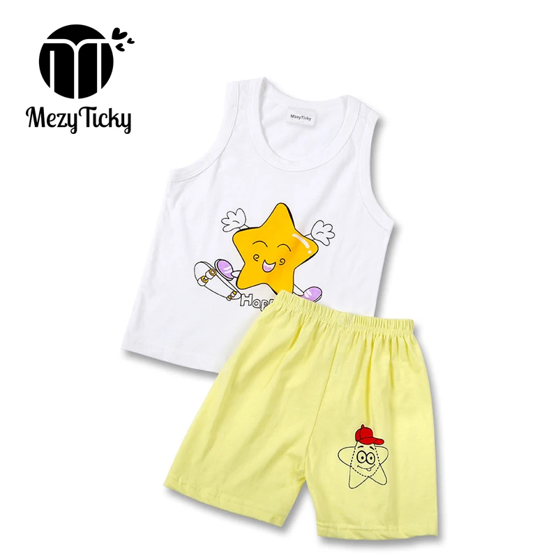 

Summer Newborn kids outdoor Children's vest T shirt shorts boys girls boutique sports clothing sets baby Toddler cotton clothes