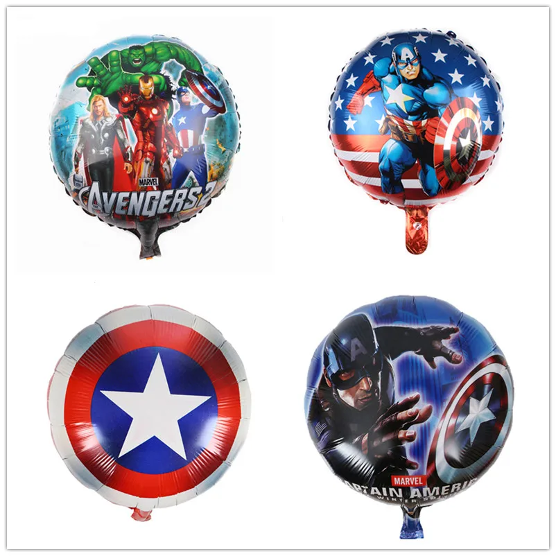 1 шт./лот Мстителей для мальчиков для вечеринки по случаю Дня Рождения Фольга шар тема вечерние Капитан Америка щит воздушные шарики для украшения обеспечивают