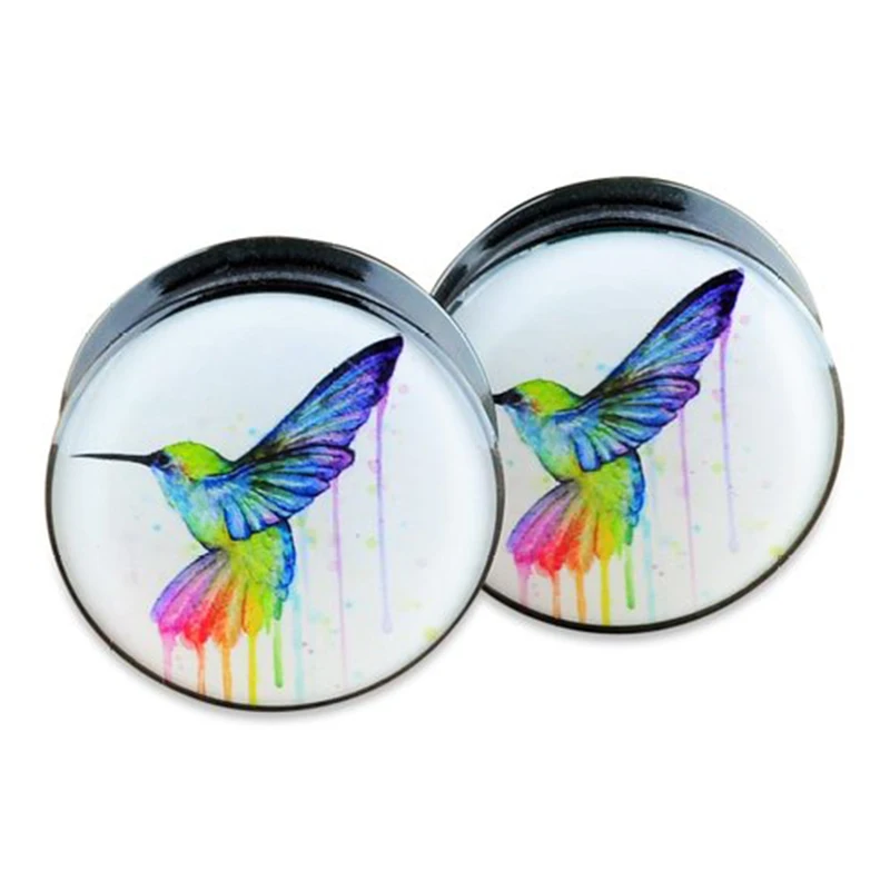 1 пара = 2 шт. hummingbird заглушки черный акриловый Винт fit ear plug туннель body jewelry ASP2-990 |