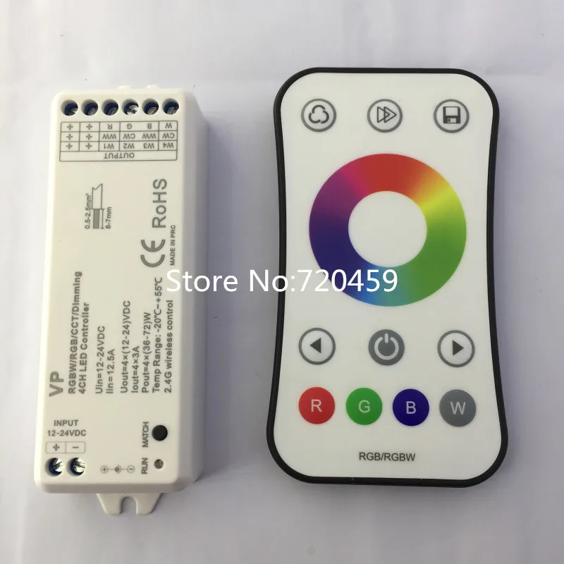 

Led 2.4G RF wireless Controller DC12-24V RGBW Controller LED Receiver for RGBW LED Strips Controller