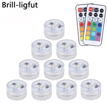 10 шт. RGB погружной светильник подводный светодиодный свет сад вечерние лампа для декорации на свадьбу Ваза пруд и бассейн лампа с батареей