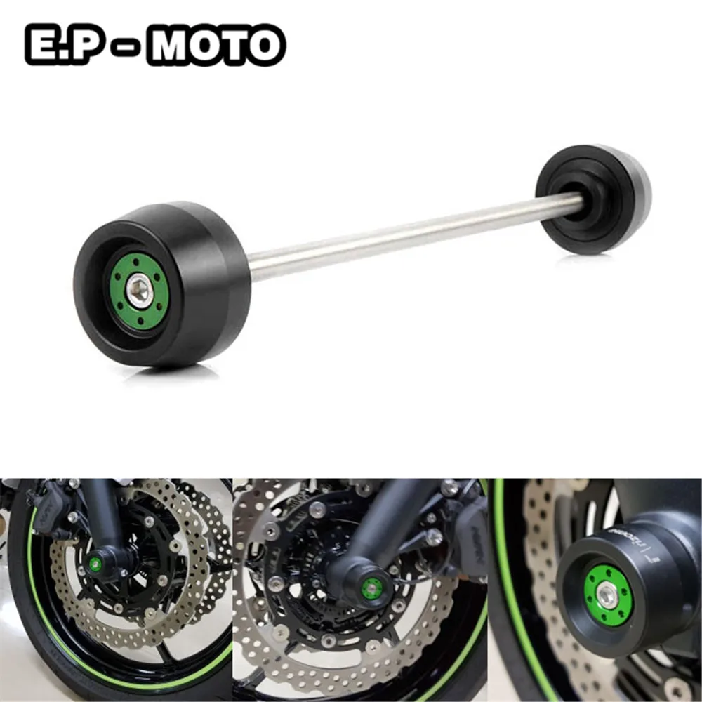 

For Kawasaki ZX-6R ZX6R 2009-2018 ZX-10R ZX10R 2011-2018 Ninja636 2013-2018 Motorcycle Front Axle Crash Sliders Wheel Protector