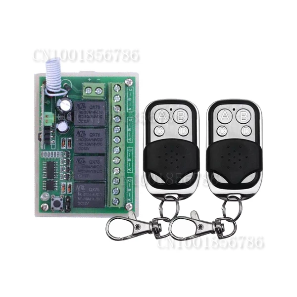 

DC12V 4CH 10A RF Wireless Remote Switch Receiver&Transmitter Light Lamp LED ON OFF Switch Momenrary Toggle Latched Adjustable