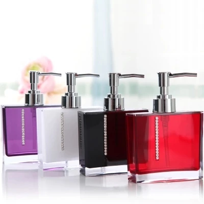 

NEWYEARYEAR Acrylic Hand Washing Liquid Bottling with Crystal Soap Dispenser Emulsion Bathroom Accessories Set Wedding Gifts