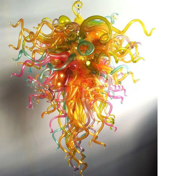 Vintage Tulip Artistic Stained Glass Flower Chandelier In Vintage Tulip Artistic Stained Glass Flower Chandelier