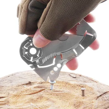 

Outdoor Portable Pocket Tools Creative Wolf Head Multi-function Stainless Steel Wallet EDC Card Knife Outdoor Folding Knife