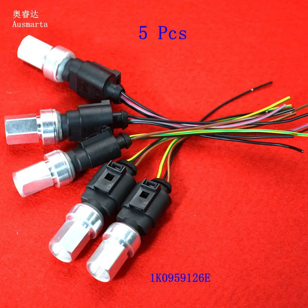

5 Pcs Air Conditioning High Low Pressure Sensor With Plug For Leon Fabia Octavia VWJetta Golf Touran PoloBoraModel1K0959126E