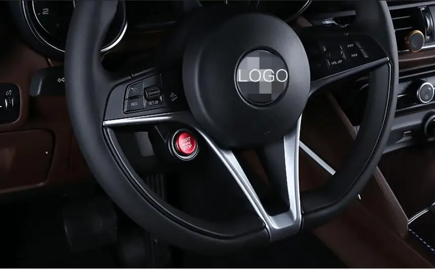 Красная кнопка запуска и остановки двигателя крышка отделка для Alfa Romeo Giulia Stelvio