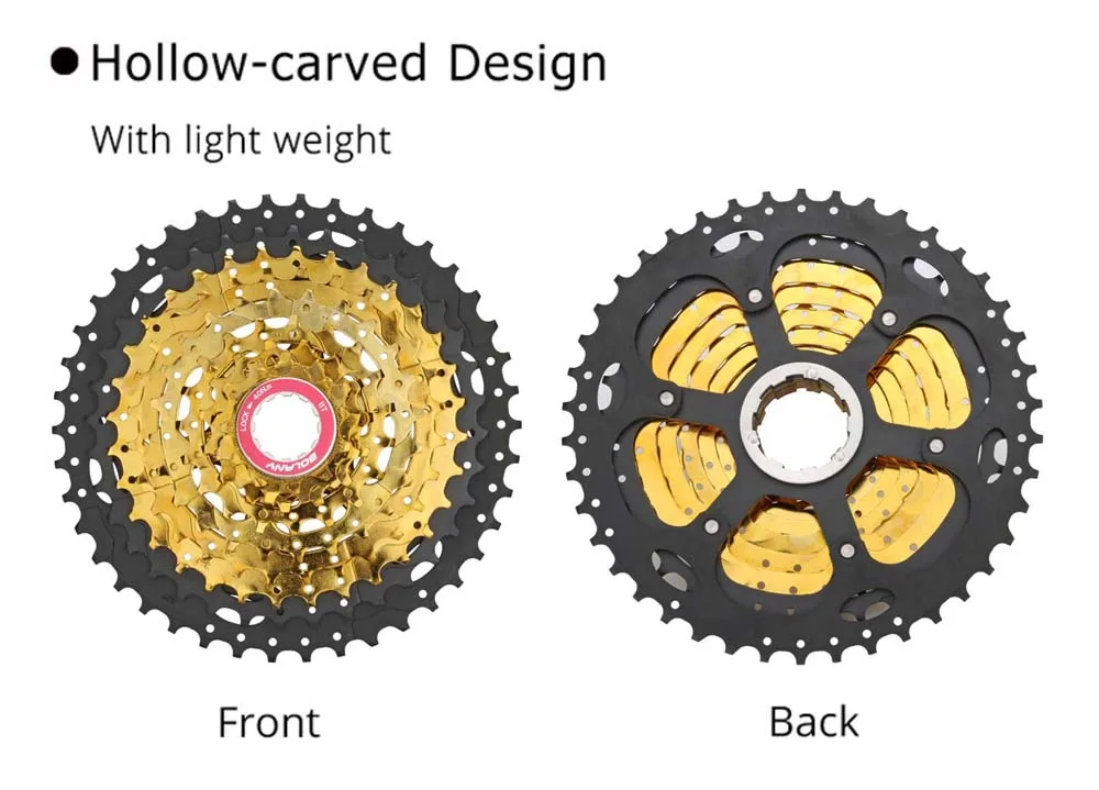 BOLANY MTB велосипед Cassete 9 скоростей 11-42T велосипед свободного хода Черное золото горный кассета Звездочка запчасти для велосипеда Shimano Sram