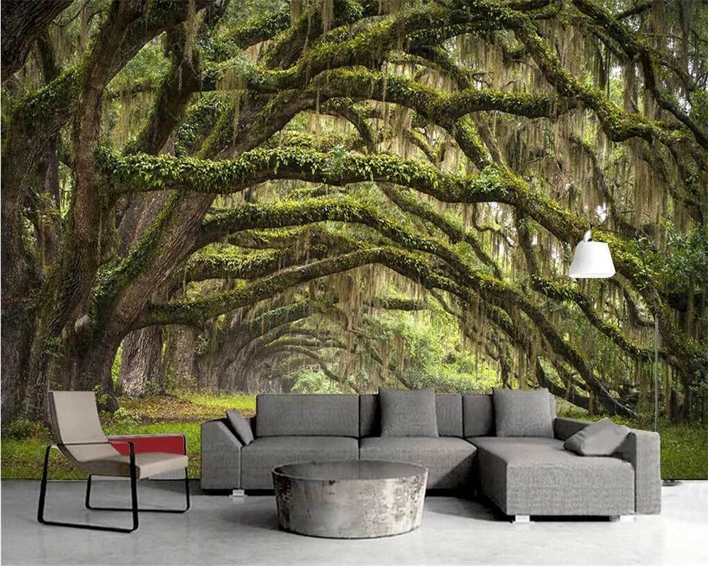 Beibehang 3d wallpaper Natural scenery dream forest forest in the small road 3D living room TV wall wallpaper for walls 3 d блокнот falafel books а6 dream forest 40л 80г без линовки