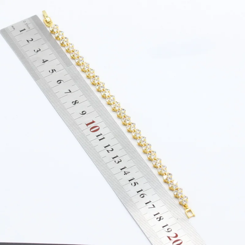 Изысканный белый кубический цирконий Золотой Цвет Ювелирные наборы для женщин браслет серьги ожерелье кулон кольца подарочная коробка WPAITKYS
