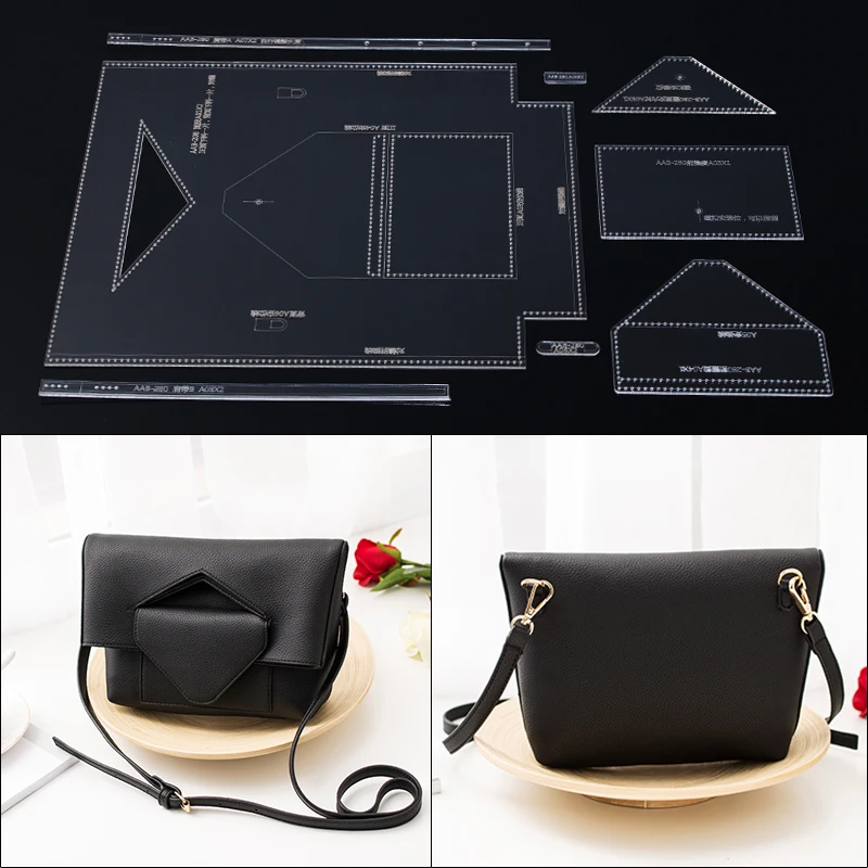 

1Set Laser Cut Acrylic Template Tools For DIY Handmade Large Handbag Shoulder Bag Leather Craft Leathercraft Tools 20*17*7cm
