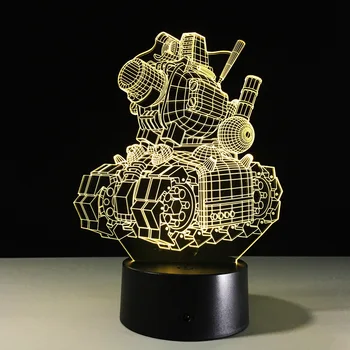 

New Machine Tank 3d Lamp Remote Touch Colorful 3d Nightlight Creative Gifts Led Usb 3d 7 color change desk lamp