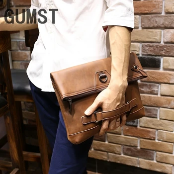 

New Design Men PU Leather Crossbody Bags Handbag Men's Large Capacity Fashion Brown Clutch Bag Shoulder Bag