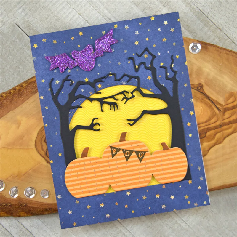 

InLoveArts 2PCS DIY Halloween Tree Metal Cutting Dies Craft Card Embossing Stencil 108*96.3mm Scrapbooking 2019 New Album Craft
