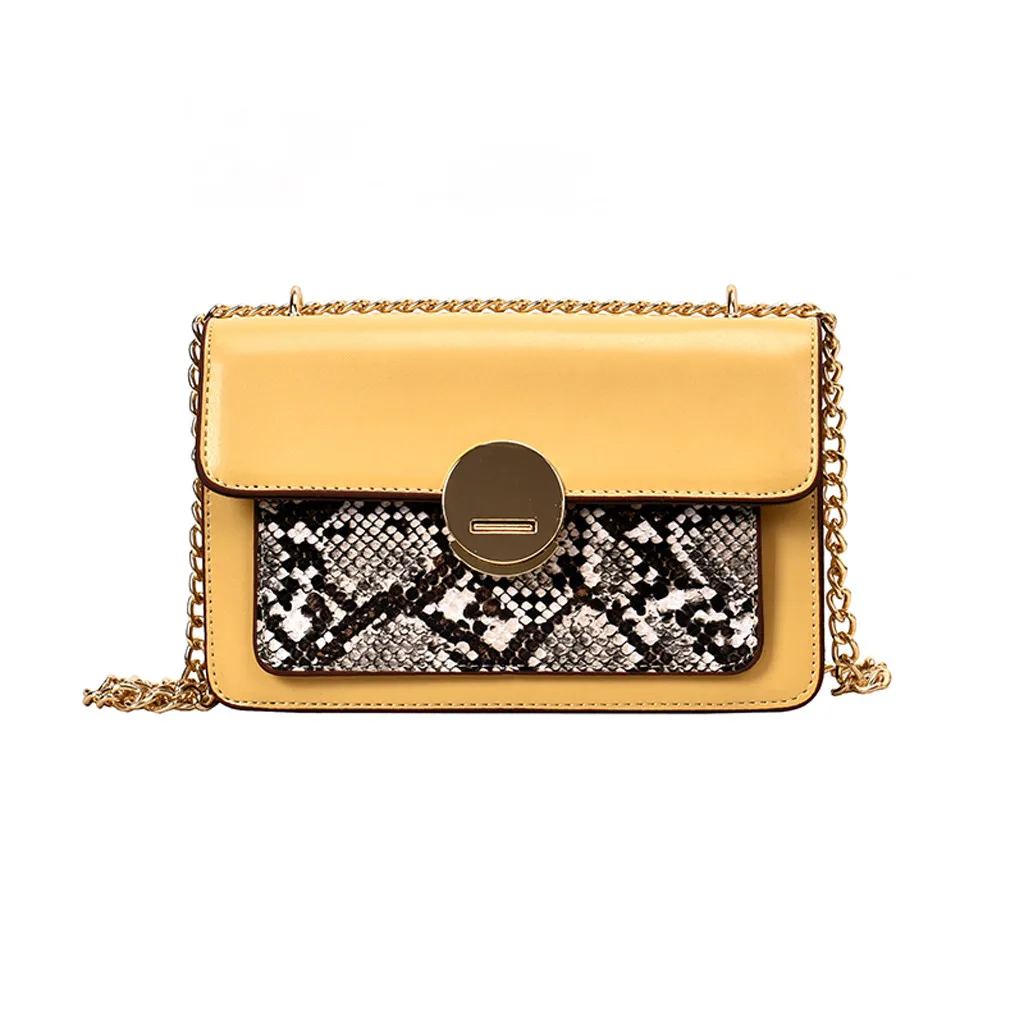 

Women Retro Serpentine Crossbody Bag Messenger Shoulder Bags Chain Bag Snake Flap High Quality Casual Female handbag G