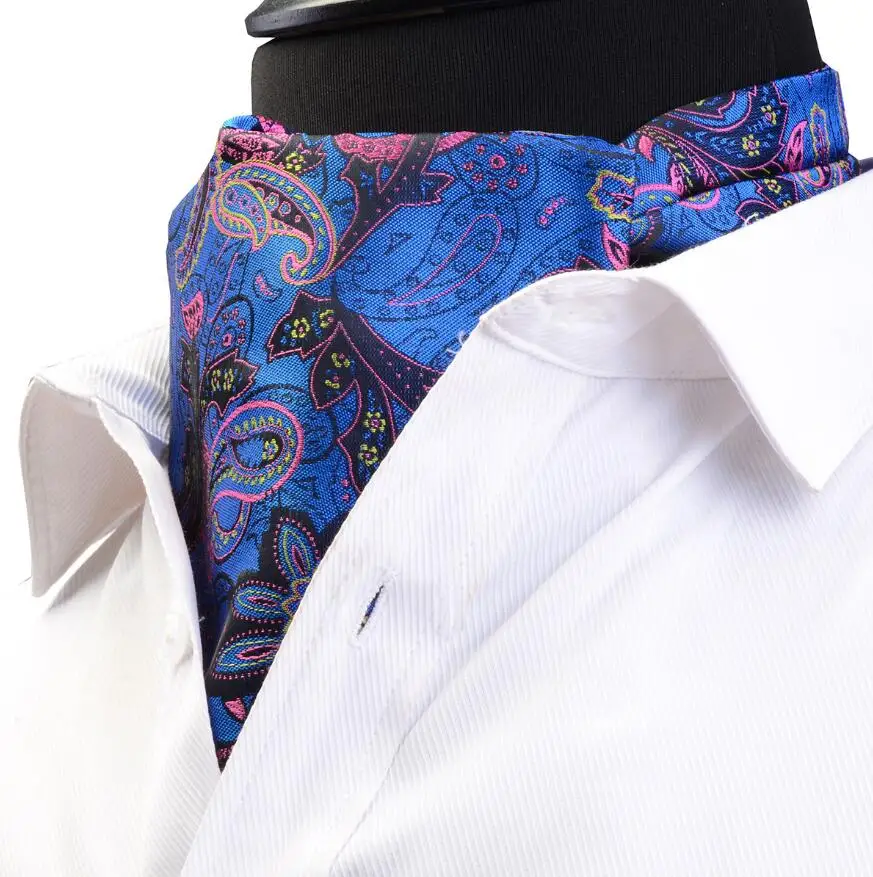 Ricnais, качественный, мужской, Аскот, винтажный, с узором пейсли, цветочный галстук, жаккардовый, тканый, шелковый галстук для мужчин, самостоятельно, галстук-резинка, британский шарф - Цвет: 06
