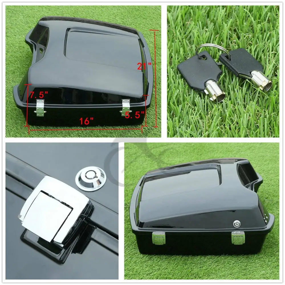 

Motorcycle 5.5" Razor Tour Pak Pack Trunk &Latch Key For Harley Street Electra Glide Road King FLHR 1997-2013