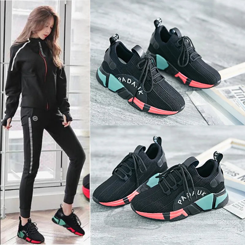 

Lace-Up Fashion Concise Platform Sneakers Casual Sewing Female Vulcanize Shoes Mixed Colors Med Winter Thick Soled Women Shoes