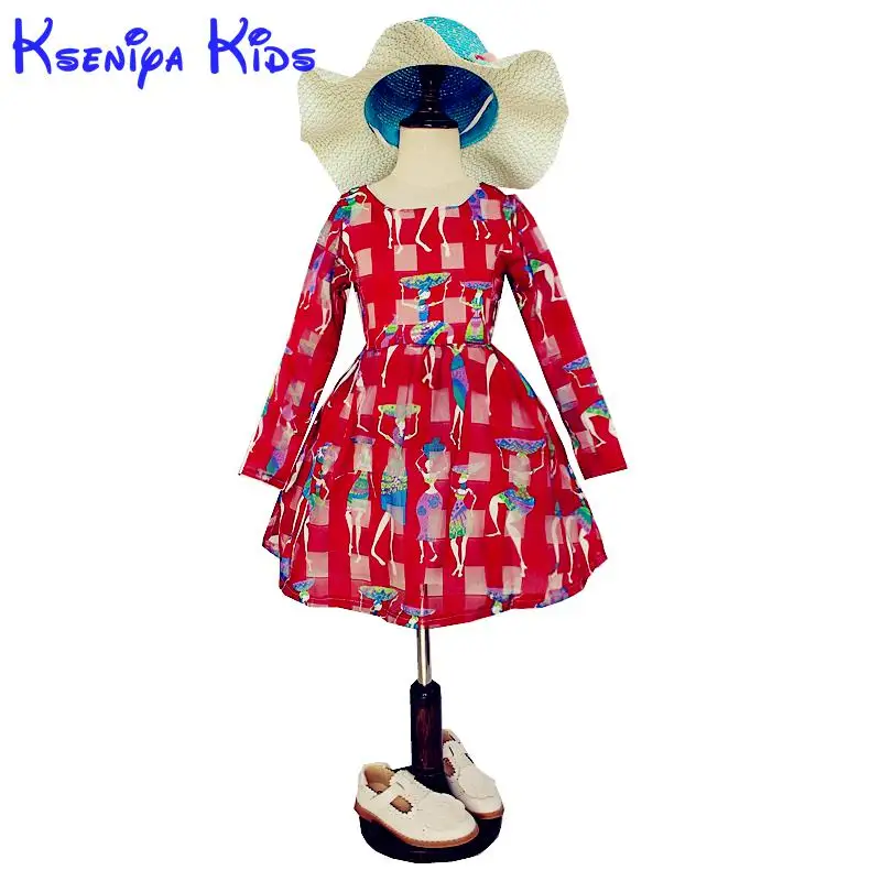 

2016 New Children Halloween Party Dresses For Little Girls Baby Vintage Dress Girls Print Kids Clothes Girls Frock Girl Costumes