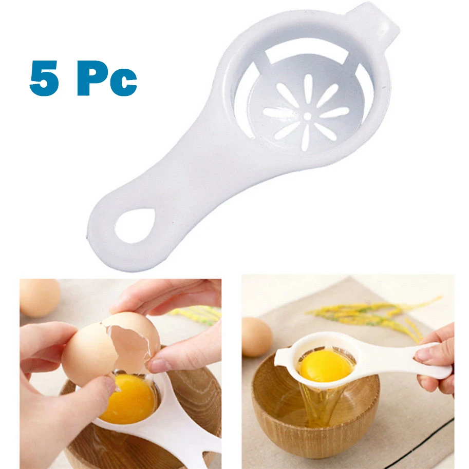 5pc Egg White And Yolk Separator With Silicone Holder Egg Dividers
