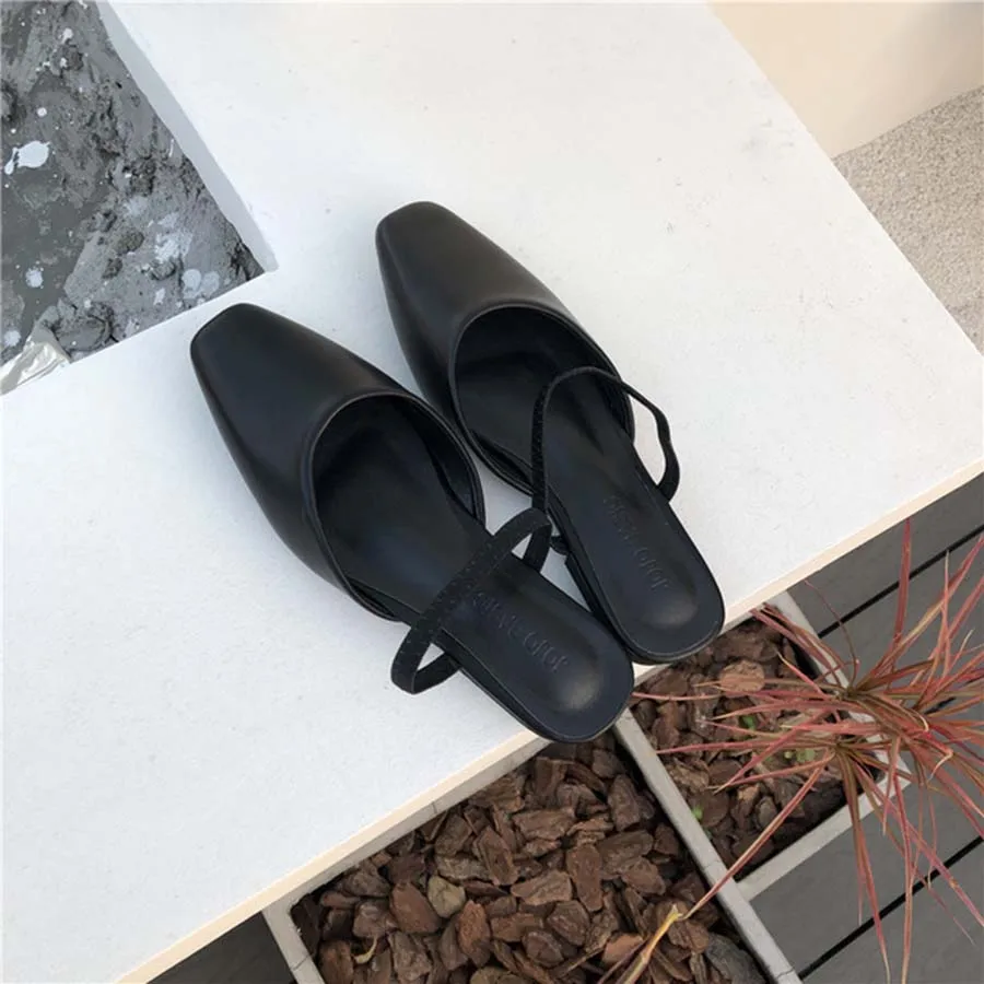 

Elegant Casual Women'S Half Slippers Shoes Low Heel Soft Comfortable Lazy Women Shoes Hard-Wearing And Non-Slip Slides Female