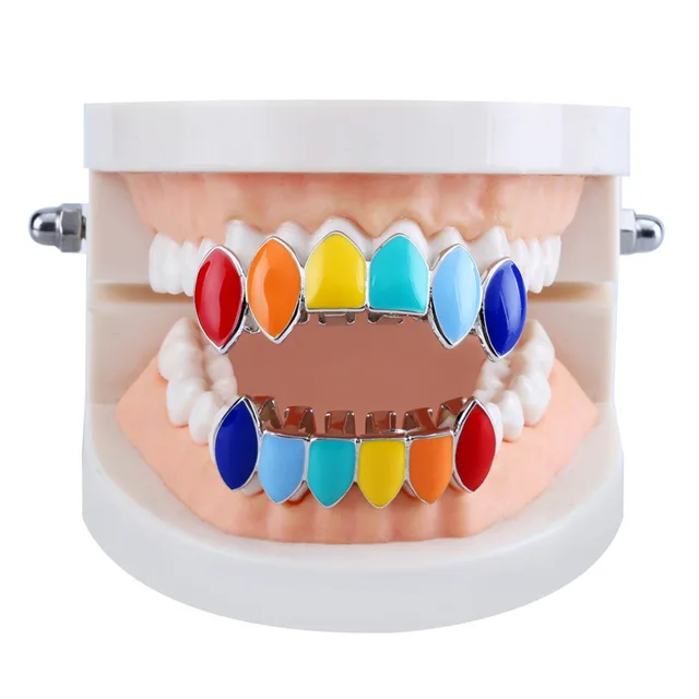 TOPGRILLZ hip hop złoto Tekashi69 Rainbow zęby Grillz Top amp Bottom kolorowe Grills Dental Halloween Wampir zęby tanie tanio Moda Body Jewelry Skeleton Miedzi Metal G-077 Grillz Dental Grills Hiphop Rock 11 2g Women Men Tourism Party Prom TOPGRILLZ hip hop złoto Tekashi69 Rainbow zęby Grillz Top amp Bottom kolorowe Grills Dental Halloween Wampir zęby tanie tanio Moda Body Jewelry Skeleton Miedzi Metal G-077 Grillz Dental Grills Hiphop Rock 11 2g Women Men Tourism Party Prom