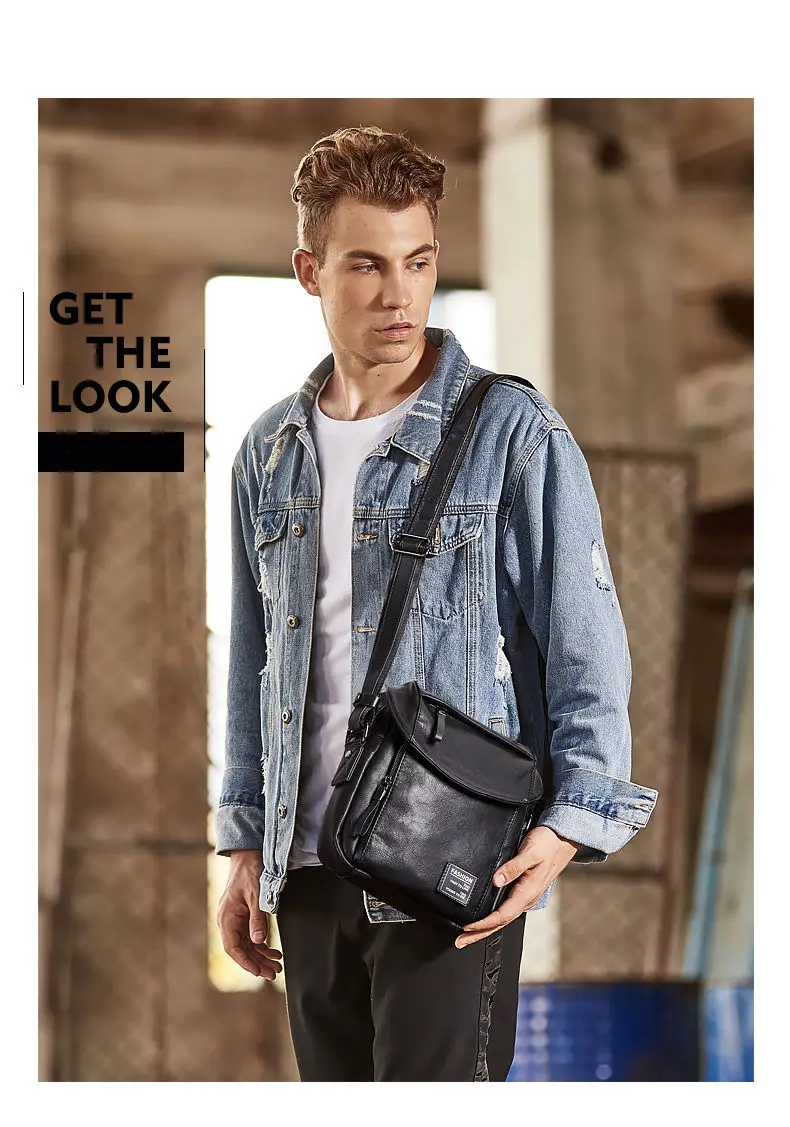 BISON DENIM модная мужская сумка из искусственной кожи, мужские маленькие сумки через плечо, повседневные мужские сумки-мессенджеры