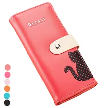2016 New High Quality Ladies Purse Cute Kitten Purse Button Wallet Bag Handbag Card Holder Casual Card Cash Clutch Bag Girls