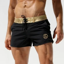 Мужские быстросохнущие пляжные короткие спортивные штаны de bain homme, сексуальные мужские плавки для серфинга