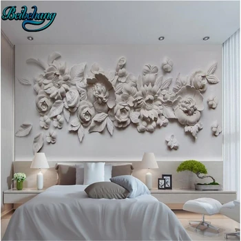 

beibehang 3d exquisite oil painting style European gypsum carved background wall custom wallpaper mural decoration