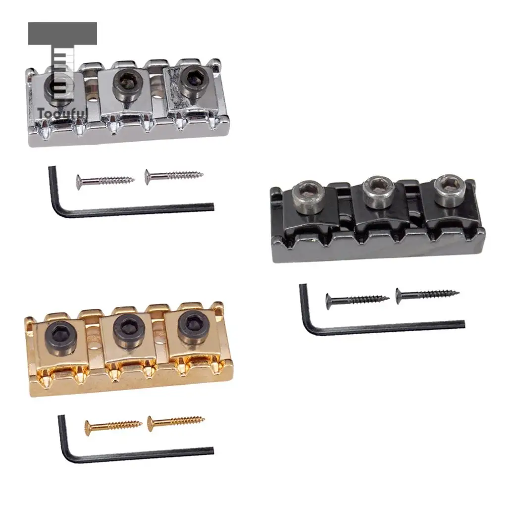 Tooyful Electric Guitar String Locking Nut with Allen Wrench Screws for Tremolo Bridge 43mm