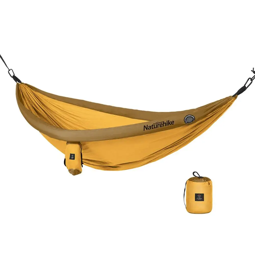 NatureHike открытый Крытый надувной трубчатый гамак спальный тент одиночный двойной подвесной тент общежитии подвесное кресло - Цвет: Цвет: желтый
