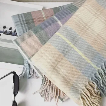 

2018 Autumn Winter Cashmere Scarf For Women Plaid Wool Blanket Scarf Female Warm Wrap Shawls Fashion Scarves 200*70cm
